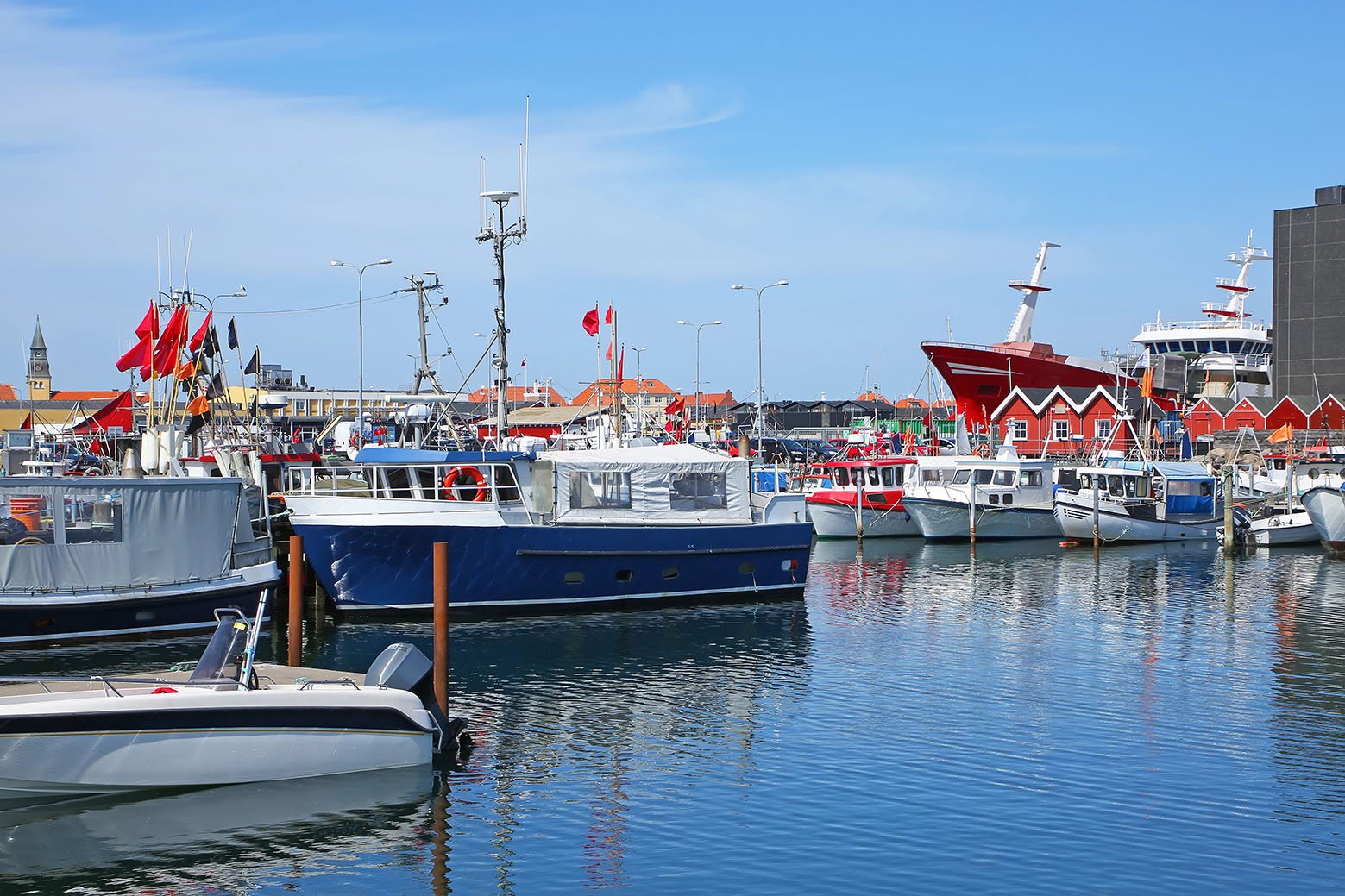 The Port of Skagen, also Skagen Harbour, is the country's leadin The Port of Skagen, also Skagen Harbour, is the country's leading fishing port consists of an industrial harbour that supports the area's fishing industry as well as facilities for cruise ship, skagen, northern Denmark.